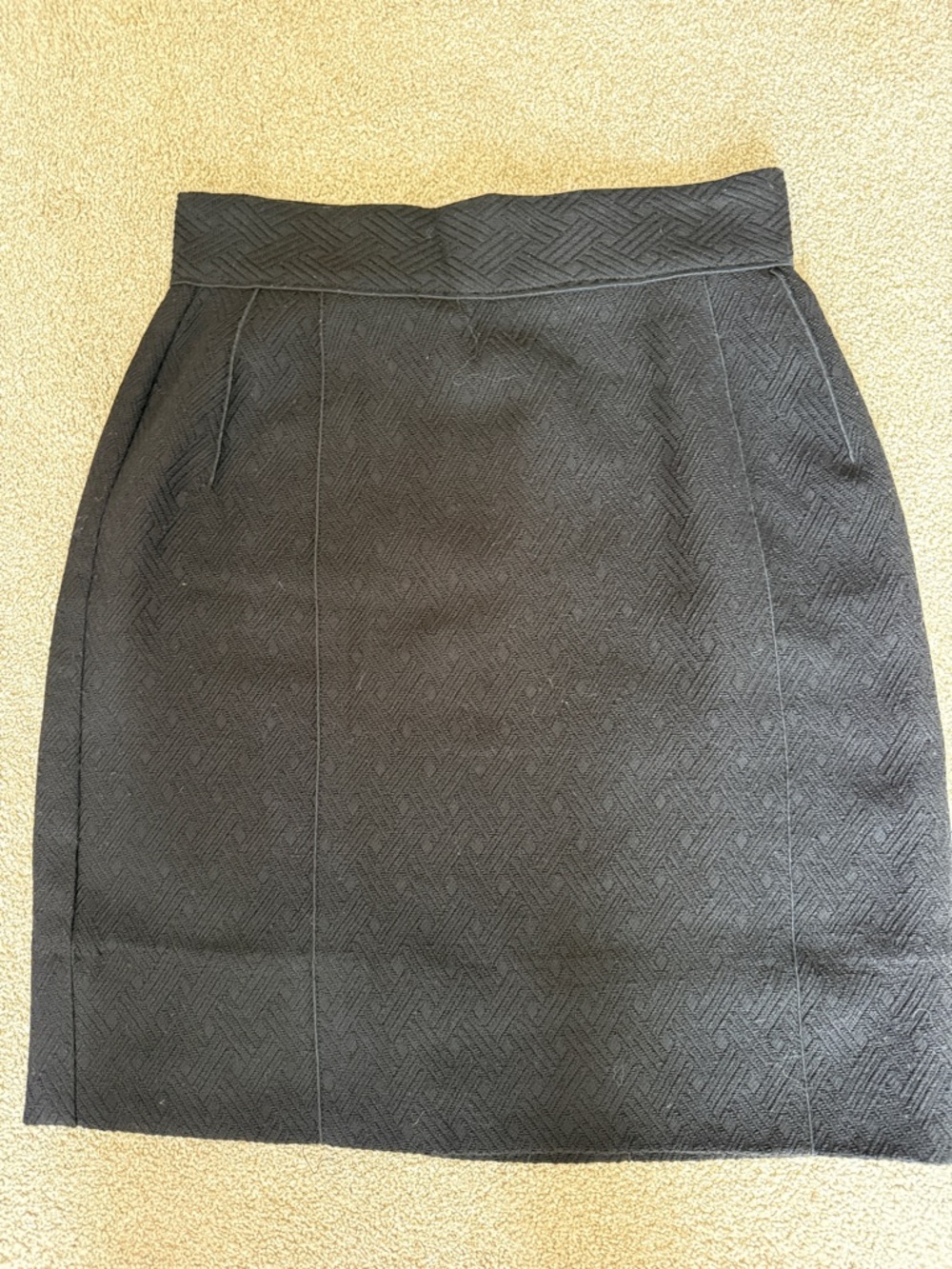 Dolce & Gabbana Black Textured Pencil Skirt